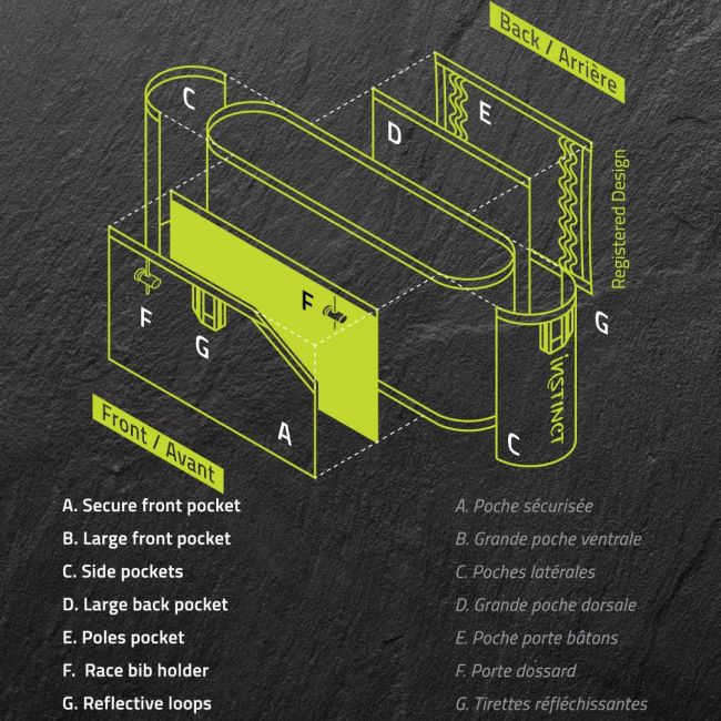 Instinct - centura talie Reflex Belt - negru verde fluo