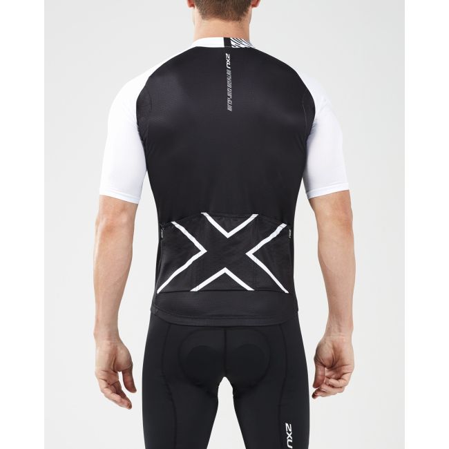 2XU - tricou ciclism barbati Elite Cycle  Jersey - negru alb