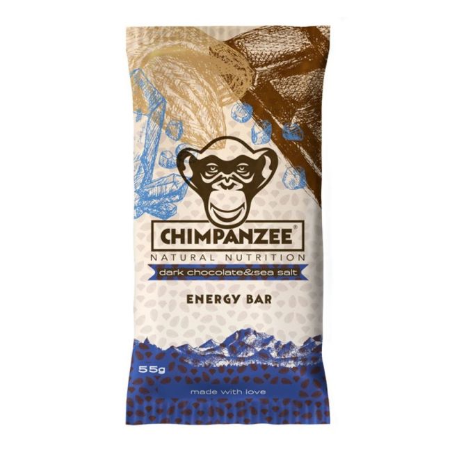 Chimpanzee Energy Bar 55g - ciocolata neagra si sare de mare