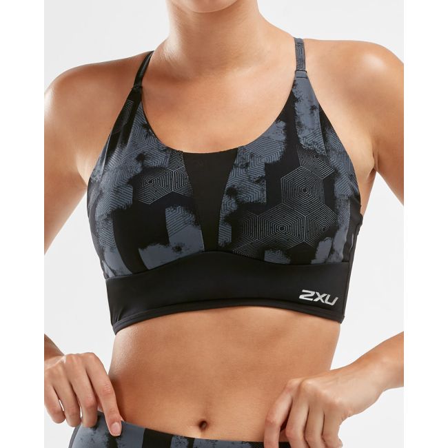 2XU - Bustiera sport pentru femei Active Low Impact Crop - negru-gri