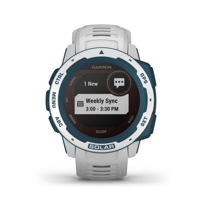 Garmin - Instinct Solar Surf edition - Cloudbreak - ceas inteligent cu GPS cu functii avansate pentru sport si incarcare solara