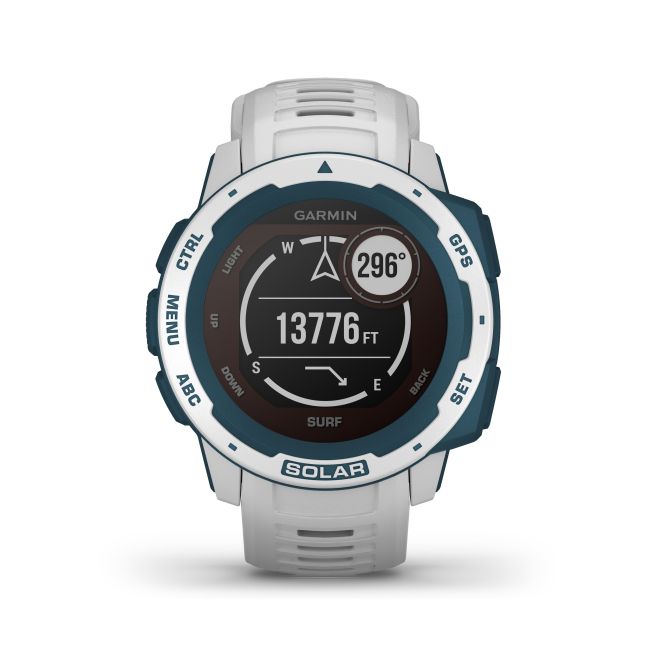 Garmin - Instinct Solar Surf edition - Cloudbreak - ceas inteligent cu GPS cu functii avansate pentru sport si incarcare solara