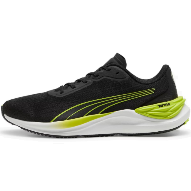 Puma - pantofi alergare pentru barbati Electrify NITRO 3 - negru verde fluo Lime Pow alb