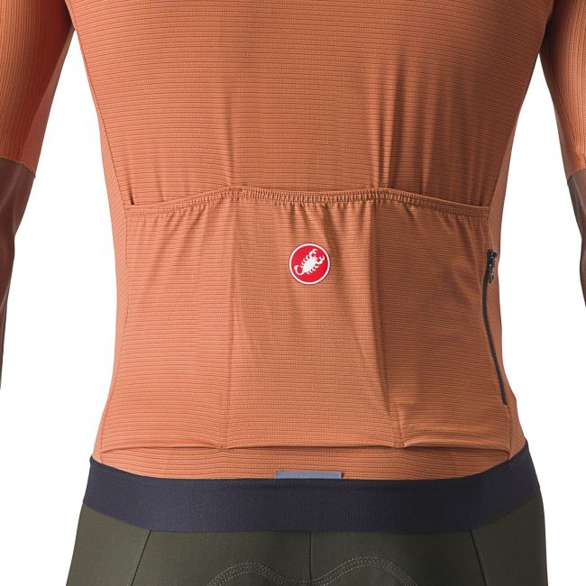 Castelli - tricou ciclism cu maneca scurta pentru barbati Espresso Jersey - maro deschis mocha gri inchis