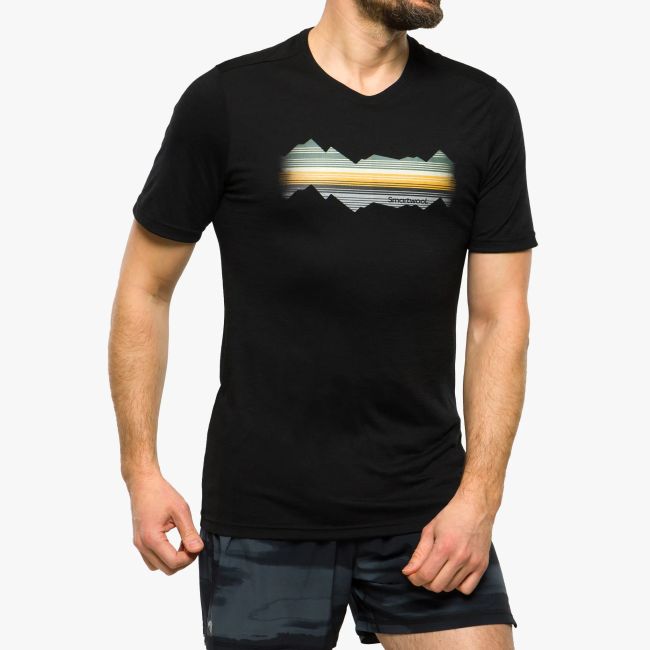 Smartwool - tricou sport unisex maneca scurta Mountain Horizon Graphic Short Sleeve Tee - negru