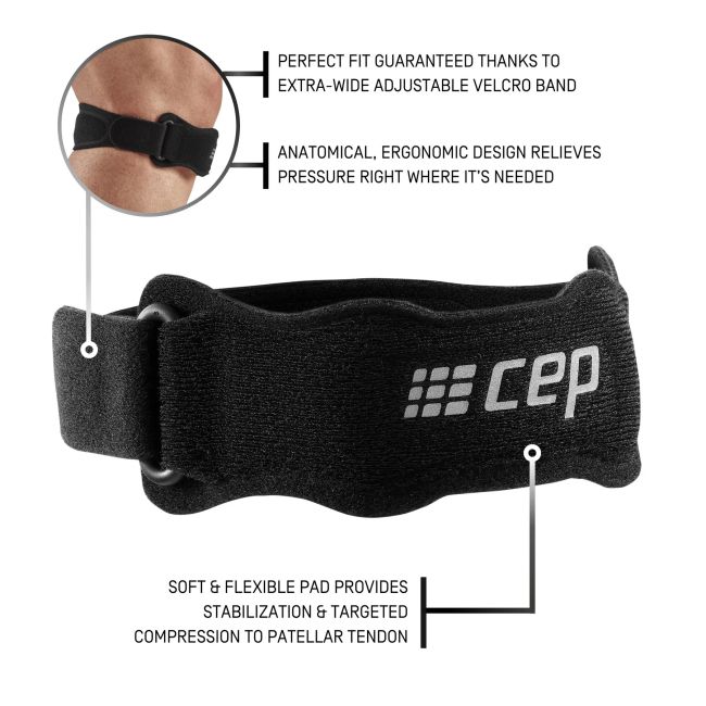 CEP - compresie ortho rotula tip curea Mid Support Compression Patella Strap - negru