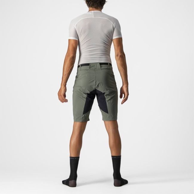 Castelli - pantaloni ciclism scurti si largi pentru barbati Unlimited Trail Baggy Short - verde army padure negru