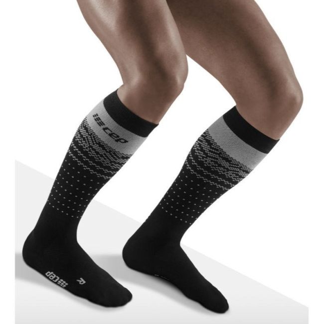 CEP - Sosete ski thermo lungi pentru barbati Ski Thermo Merino Socks - negru gri