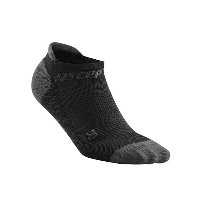 CEP - Sosete de compresie pentru femei model sub glezna 6cm No Show 3.0 - negru gri