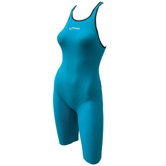 Finis - Costum inot tehnic pentru fete sau femei - Fuse Open Back Kneeskin - albastru deschis Caribbean