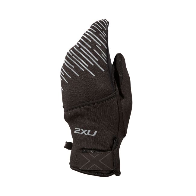 2XU - Manusi alergare cu un singur deget - negre reflectorizante