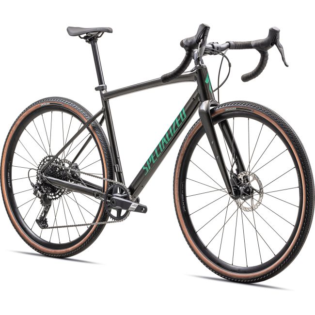 Specialized - bicicleta sosea Diverge Comp E5 - verde Gloss Metallic Obsidian | Metallic Pine Green