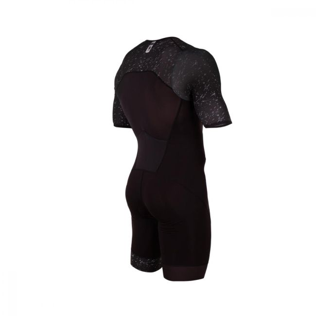 Z3R0D - Costum triatlon cu maneca scurta barbati START TTSUIT trisuit - negru gri strobo light