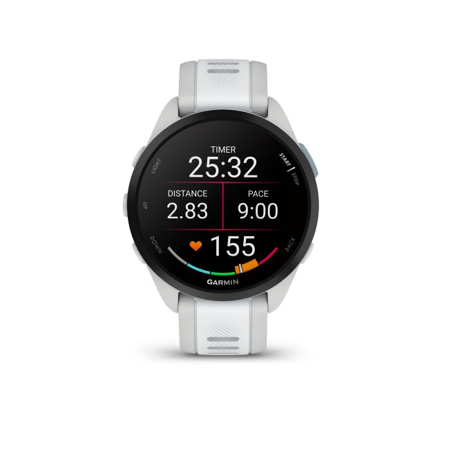 Garmin - Forerunner 165 Music ceas multisport cu GPS AMOLED - alb Whitestone - gri Mist Grey