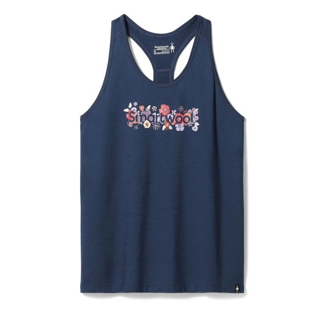 Smartwool - maiou sport femei Floral Meadow Graphic W Tank - albastru inchis