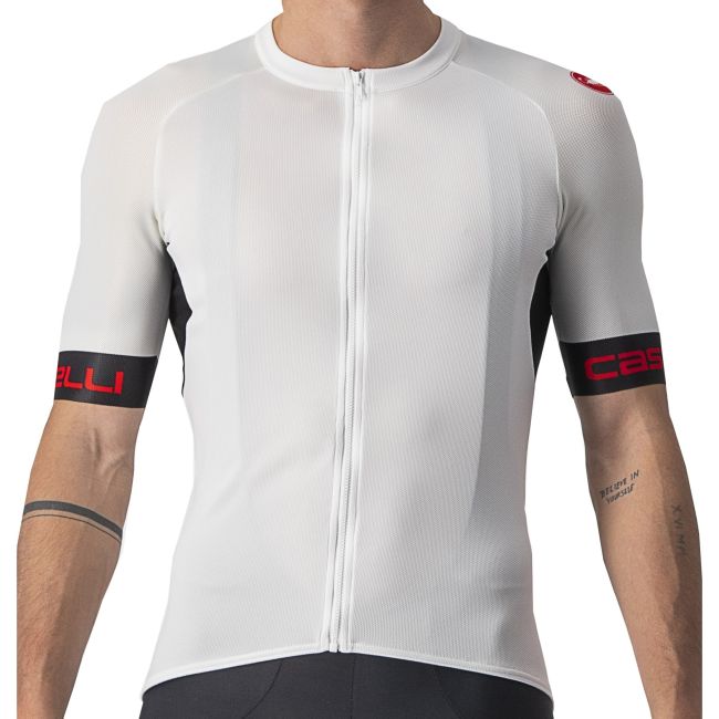 Castelli - tricou ciclism barbati cu maneca scurta Entrata VI jersey - alb negru rosu