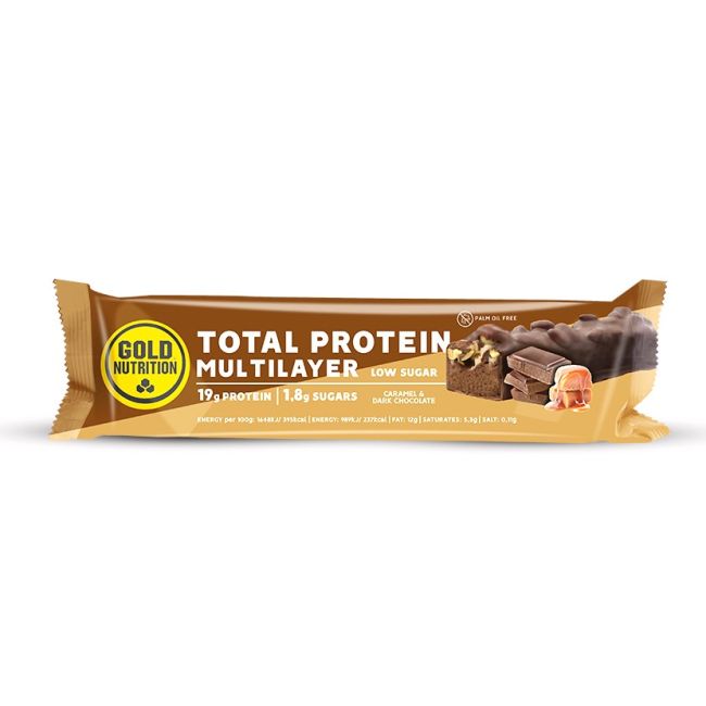 Gold nutrition - baton proteic Total Protein Multilayer Low Sugar - caramel si ciocolata neagra - 60g