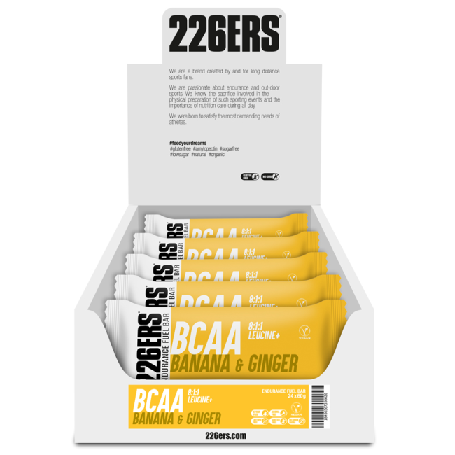 226ers - baton energie - Race Day Bar BCAA Vegan - banana | ghimbir - 40gr