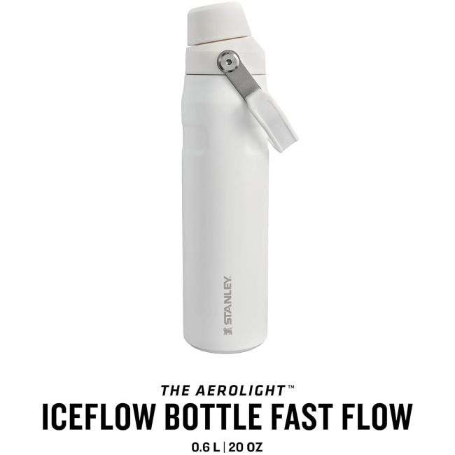 Stanley -termos tip sticla Aerolight Iceflow Fast Flow Lid bottle - alb inghetat - 591 ml