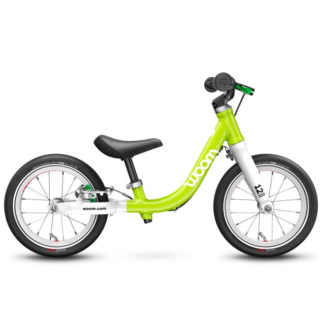 Woom - bicicleta copii 12&quot; Woom 1, varsta recomandata 1,5-3,5 ani (82-100cm) - 2,95kg - galben fluo lizard lime