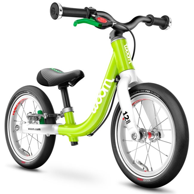 Woom - bicicleta copii 12&quot; Woom 1, varsta recomandata 1,5-3,5 ani (82-100cm) - 2,95kg - galben fluo lizard lime