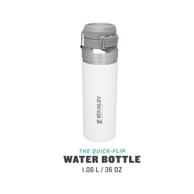 Stanley - termos tip bidon apa GO Quick Flip Water Bottle - alb polar - 1.06 Litri