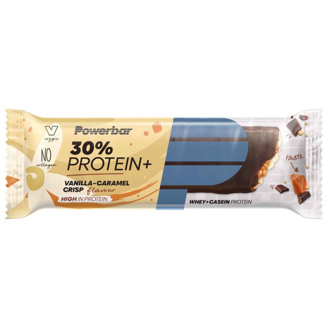 Powerbar - baton proteic Protein+ 30%, aroma vanilie Caramel bucatele crocante Crisp - 55g