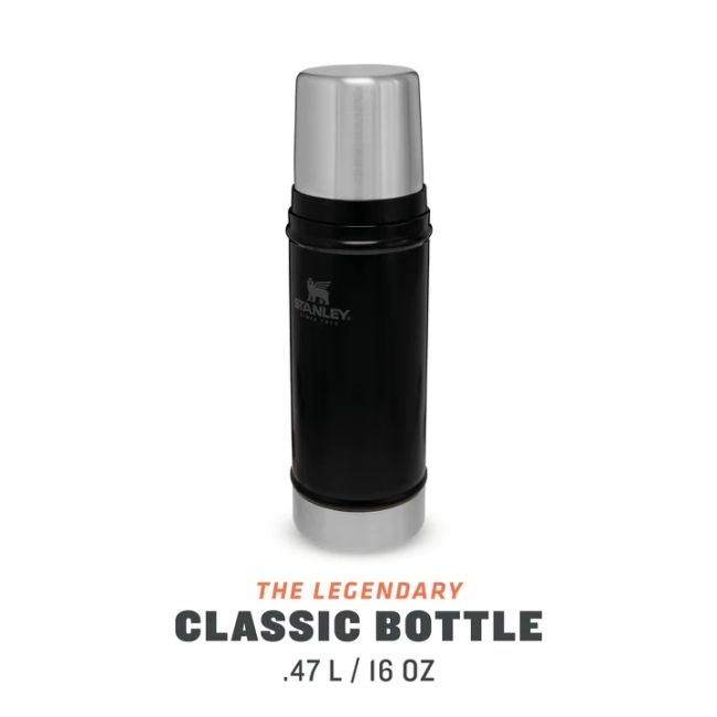 Stanley - termos clasic tip sticla The Legendary Classic Bottle - negru mat piatra - 470 ml