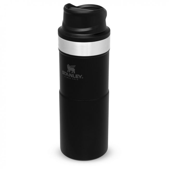 Stanley - termos tip cana cu buton Trigger Action Travel Mug - negru mat piatra - 354 ml