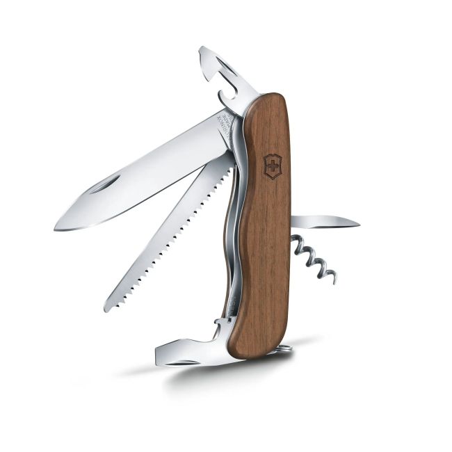 Victorinox - briceag mic Forester maner lemn, 10 functii - argintiu maro