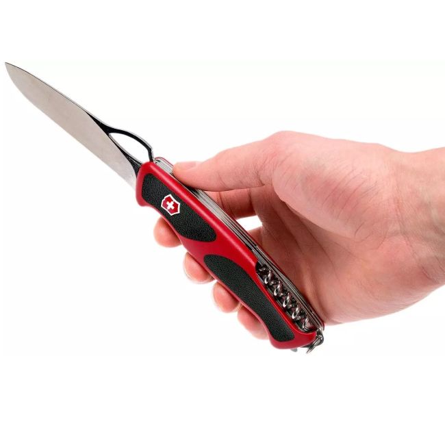 Victorinox - briceag pliabil Rangergrip 79 M, 12 functii - argintiu negru rosu