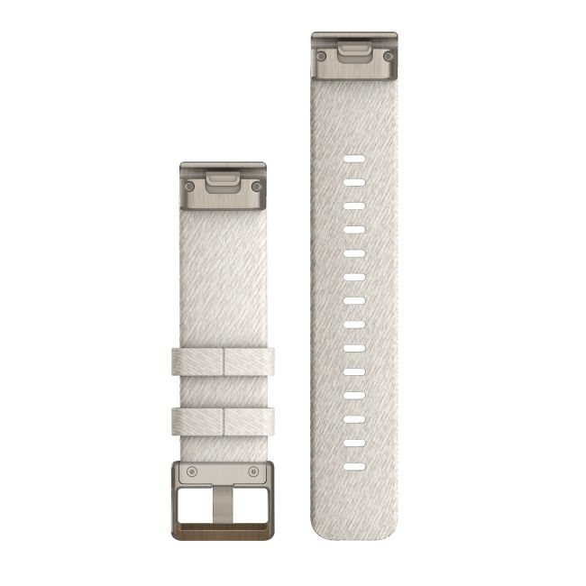 Garmin curea nailon - QuickFit 20 - Nailon Cream Heathered cu componente Soft Gold