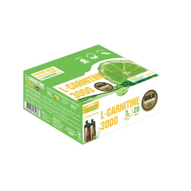 Gold nutrition - fiola L-Carnitine 3000 pentru ardere grasime - aroma lamaie - fiola 3g