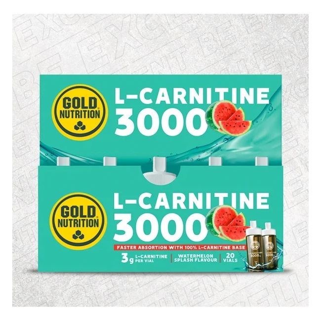 Gold nutrition - fiola L-Carnitine 3000 pentru ardere grasime - aroma pepene rosu - fiola 3g